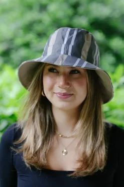 Camel & Cabana Rain Cap Bucket Hat- Hats|Rainwear & Umbrellas