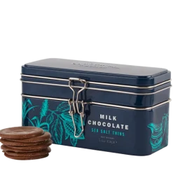Cartwright & Butler Treasure Chest Tin with Sea Salt Milk Chocolate Thins- British Chocolate