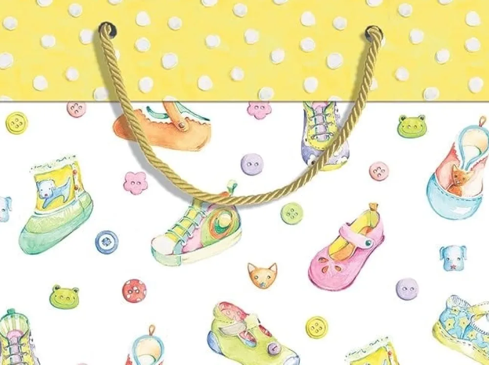 Caspari Baby Shoes Small Gift Bag- Gift Bags