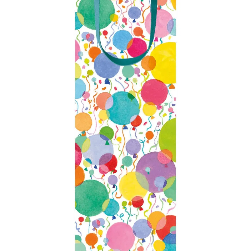 Caspari Balloons & Confetti Wine & Bottle Gift Bag- Gift Bags