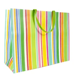 Caspari Cabana Stripe Bright Jumbo Gift Bag- Gift Bags