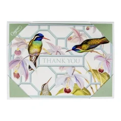 Caspari Hummingbird Trellis Thank You Boxed Cards- Boxed Cards