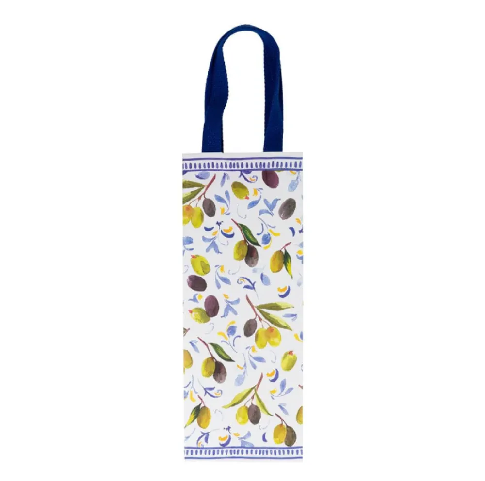 Caspari Mediterranean Blue Bottle Bag- Gift Bags