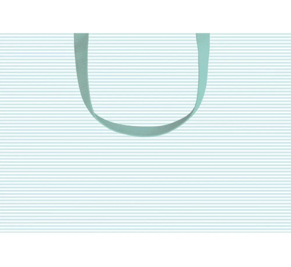Caspari Mini Stripe Robin's Egg Medium Gift Bag- Gift Bags