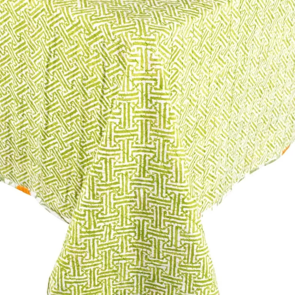 Caspari Orange Grove Reversible Fabric Tablecloth- Tablecloths