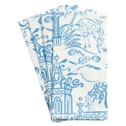Caspari Pagoda Toile Cotton Napkin Set- Cotton Napkins