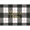 Caspari Plaid Check Foil Thank You Notes- Boxed Cards