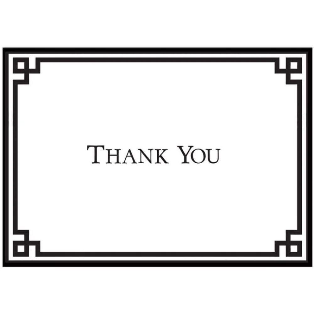 Caspari Rive Gauche Black & White Thank You Boxed Cards- Boxed Cards