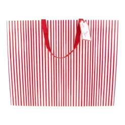 Caspari Stripes For Days Red/White Jumbo Gift Bag- Gift Bags