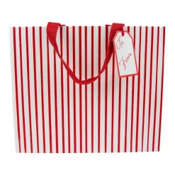 Caspari Stripes For Days Red/White Medium Gift Bag- Gift Bags