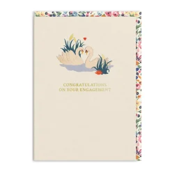 Cath Kidston Swans On Your Engagement Greeting Card- Greeting Cards