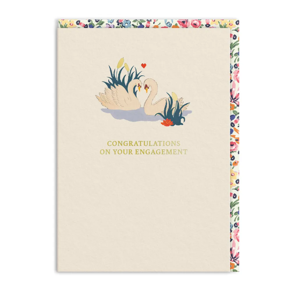 Cath Kidston Swans On Your Engagement Greeting Card- Greeting Cards