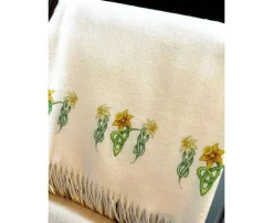 Celtic Daffodils Cream Cashmere Blend Scarf- Scarves & Wraps