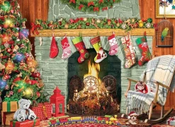 Christmas By The Fireplace 500 Piece Puzzle- Games & Puzzles