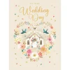 Church With Wreath Wedding Card- Greeting Cards
