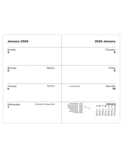 Classic Mini Pocket Week to View Planner 2026, Sunday Start, Black- Journals & Other Stationery
