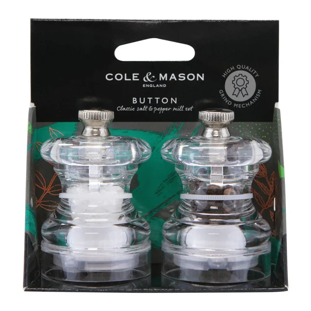 Cole & Mason Button Salt & Pepper Mill Gift Set- Kitchen Tools