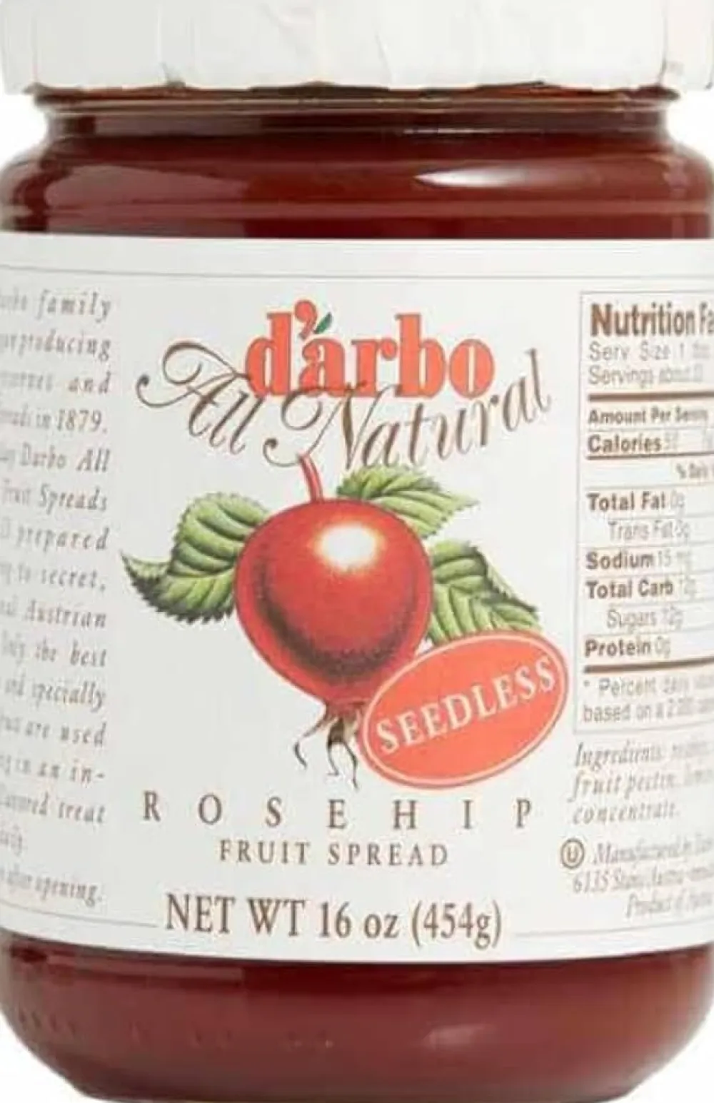 D'Arbo Rosehip Seedless Fruit Spread- Jams & Marmalade
