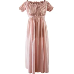 Darcy Pink Ruffle Short-Sleeve Nightgown- Robes, Nightgowns & Dresses