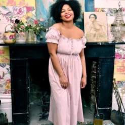 Darcy Pink Ruffle Short-Sleeve Nightgown- Robes, Nightgowns & Dresses
