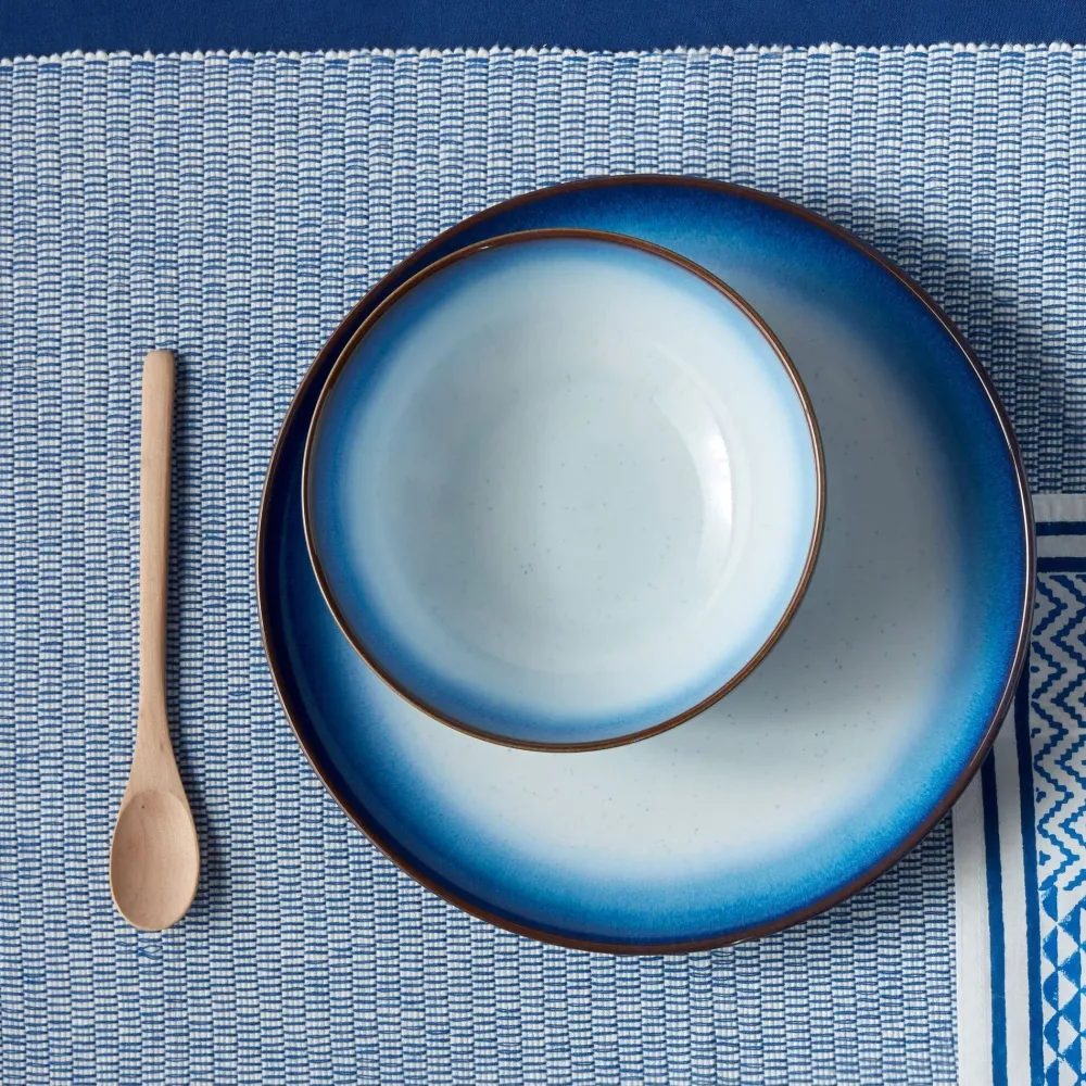 Denby Pottery Blue Haze Coupe Dinner Plate- Denby