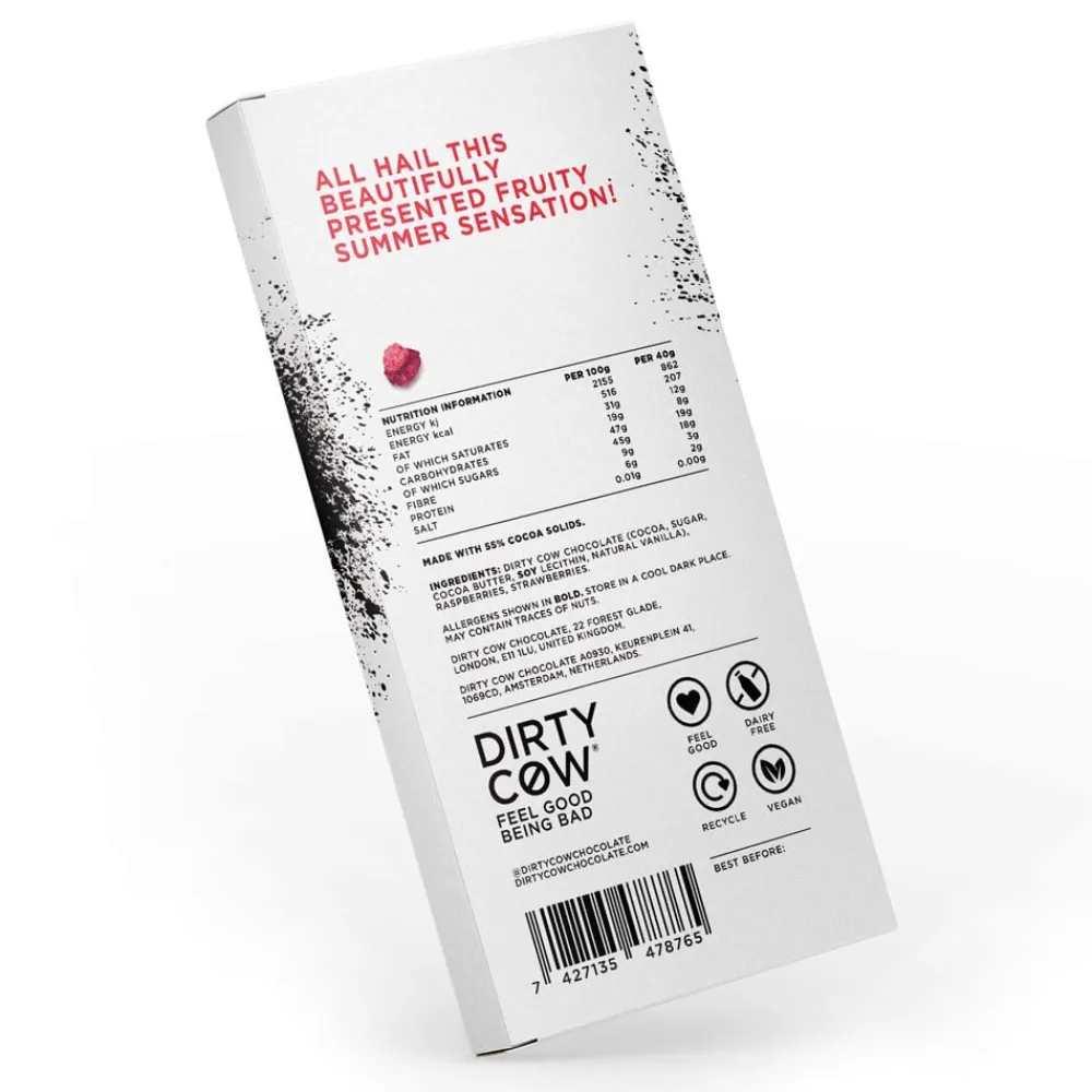 Dirty Cow Hail Mary Berry Plant Based Chocolate Bar- British Chocolate