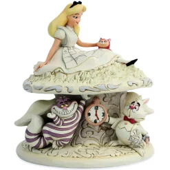 Disney Traditions x Jim Shore Alice in Wonderland ''Whimsy & Wonder'' White Woodland Figurine- Home Accents