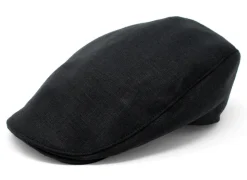 Donegal Touring Cap in Black Linen- Hats