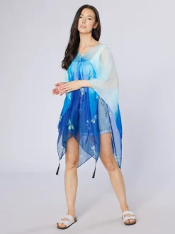 Dragonflies Recycled Bottle Poncho- Scarves & Wraps