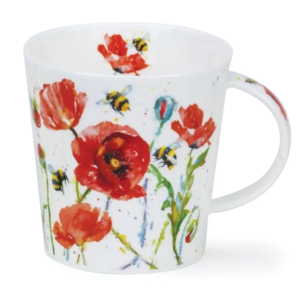 Dunoon Cairngorm Busy Bees Poppy Mug- Shape: Cairngorm
