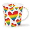Dunoon Cairngorm Rainbow Hearts Mug- Shape: Cairngorm