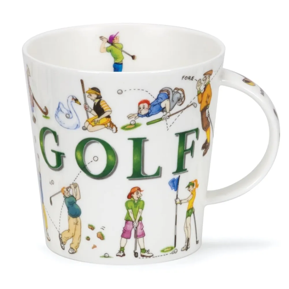 Dunoon Cairngorm Sporting Antics Golf Mug- Shape: Cairngorm