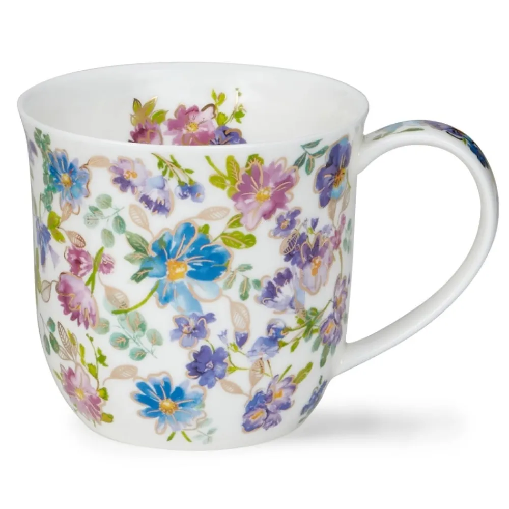 Dunoon Cumbrae Belles Fleurs Blue Mug- Shape: Cumbrae
