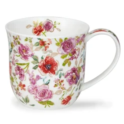 Dunoon Cumbrae Belles Fleurs Red Mug- Shape: Cumbrae