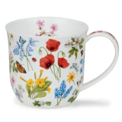 Dunoon Cumbrae Wild Flowers Poppy Mug- Shape: Cumbrae