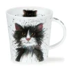 Dunoon Lomond Catter Splatter Black & White Mug- Shape: Lomond