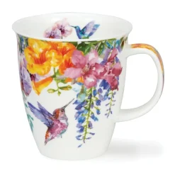 Dunoon Nevis Hummingbirds Yellow Mug- Shape: Nevis