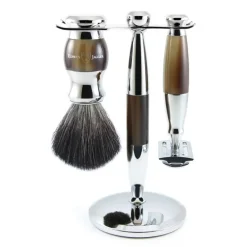 Edwin Jagger Imitation Horn & Chrome Double Edge Set- Shaving Sets