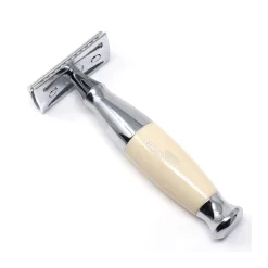 Edwin Jagger Ivory & Chrome Plated Double Edge Safety Razor- Razors