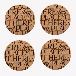 Emma Bridgewater Black Toast Cork Coasters- Emma Bridgewater