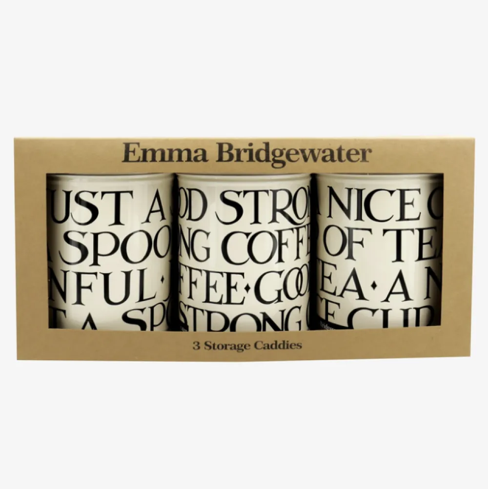 Emma Bridgewater Black Toast Round Caddies- Decorative Tins|Tea Tins & Storage Jars