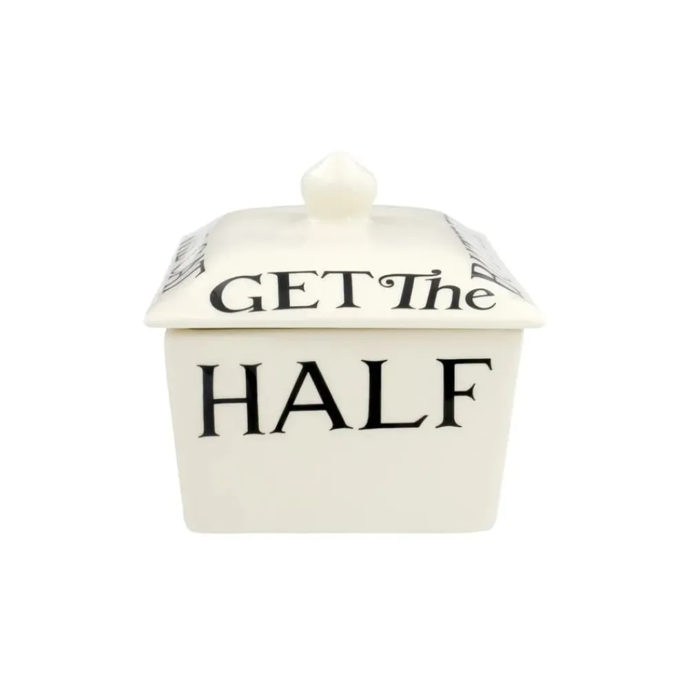Emma Bridgewater Black Toast Half a Pound Small Butter Dish- Kitchen Tools|Emma Bridgewater
