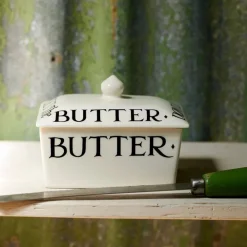 Emma Bridgewater Black Toast Half a Pound Small Butter Dish- Kitchen Tools|Emma Bridgewater