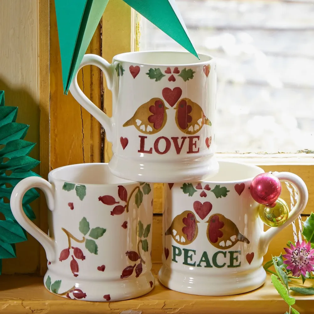 Emma Bridgewater Christmas Joy Peace 1/2 Pint Mug- Emma Bridgewater|Assorted Mugs