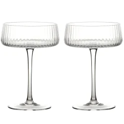Empire Clear Champagne Coupes Pair- Glasses & Steins