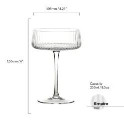 Empire Clear Champagne Coupes Pair- Glasses & Steins
