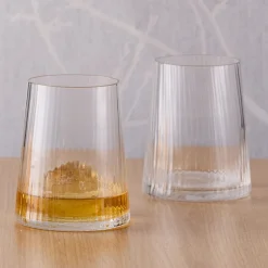 Empire Clear Double Old Fashioned Tumblers Pair- Glasses & Steins