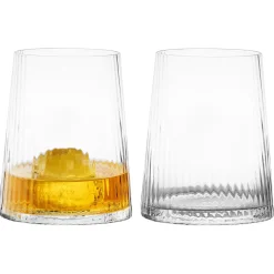 Empire Clear Double Old Fashioned Tumblers Pair- Glasses & Steins