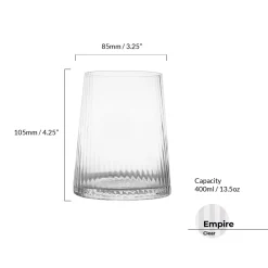 Empire Clear Double Old Fashioned Tumblers Pair- Glasses & Steins