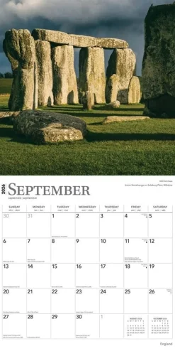 England 2026 Square Wall Calendar- Calendars